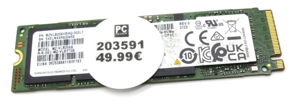 Samsung SSD NVMe, 256GB, M.2, Festplatte gebraucht