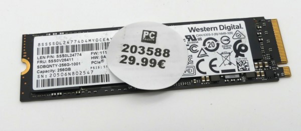 WD SSD, PC SN730 NVMe, 256 GB, M.2, gebraucht