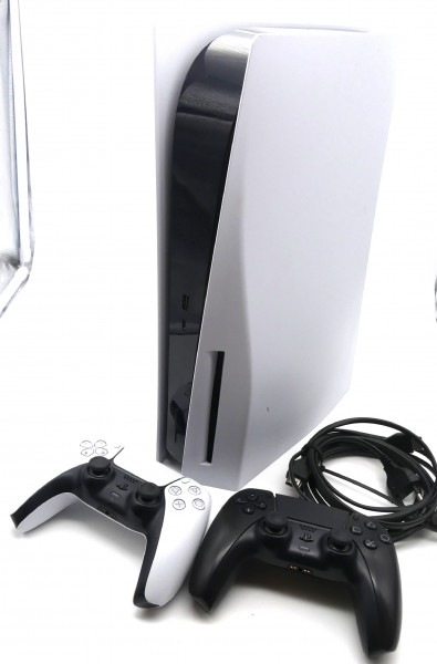 Sony Playstation 5 Disc Edition 825GB, konsole weiß CFI-1216A inkl. 2 Controller gebraucht