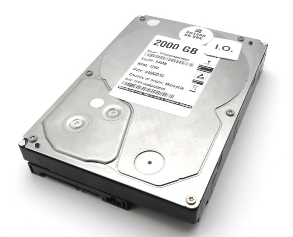 Seagate, Hard Drive, 2000 GB, SATA, 3,5 Zoll, gebraucht