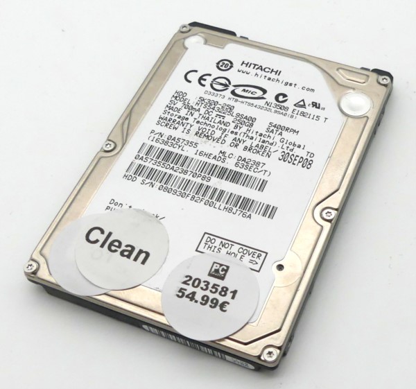 Hitachi HDD, 250 GB, SATA,2,5 Zoll, gebraucht