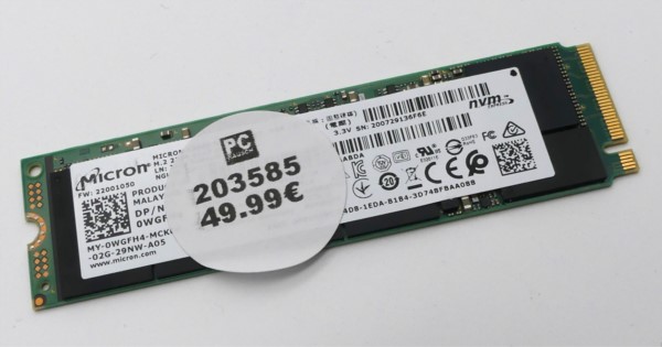 Micron SSD 2200S NVMe, 256 GB, M.2, gebraucht