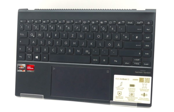 Tastatur inkl. Topcase Assembly für Asus ZenBook 13 (UM325S), QWERTZ, Blau , gebraucht
