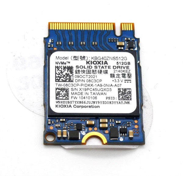 Kioxia SSD M.2 2230, 512GB, Festplatte gebraucht